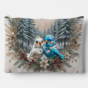 Bolsito Accesorio Grande Paisaje invernal con una linda pareja de bodas de 