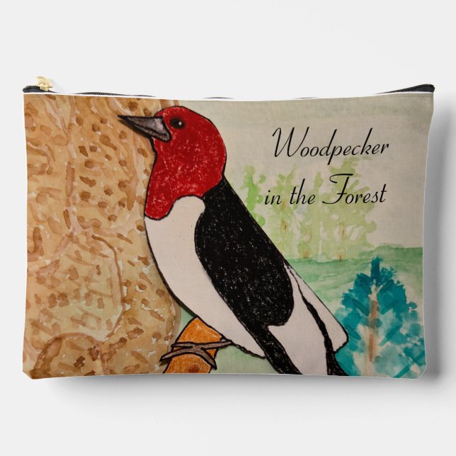 Bolsito Accesorio Grande Pájaros de madera en el bosque (Anverso)