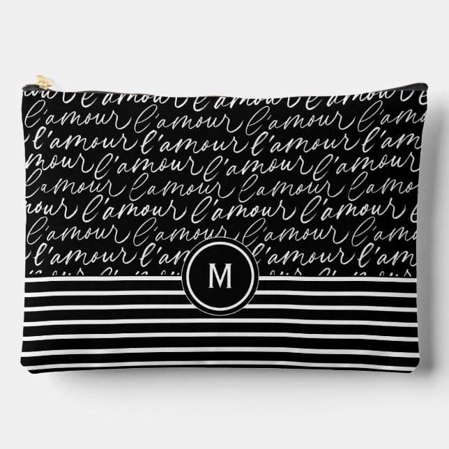 Bolsito Accesorio Grande 'Paris dreaming' blanco y negro (Anverso)
