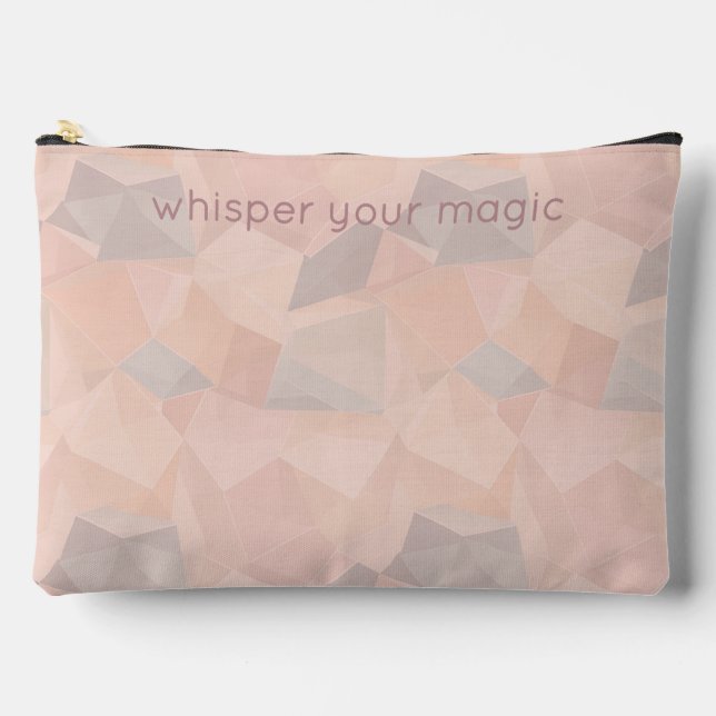 Bolsito Accesorio Grande Pastel Geométrico Pop | Rosa Personalizado Grande (Anverso)