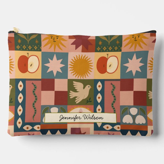 Bolsito Accesorio Grande Patrocinio celeste bohemio con símbolos místicos (Anverso)