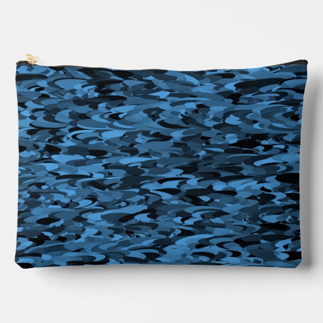 Bolsito Accesorio Grande Patrón abstracto azul negro grande (Anverso)
