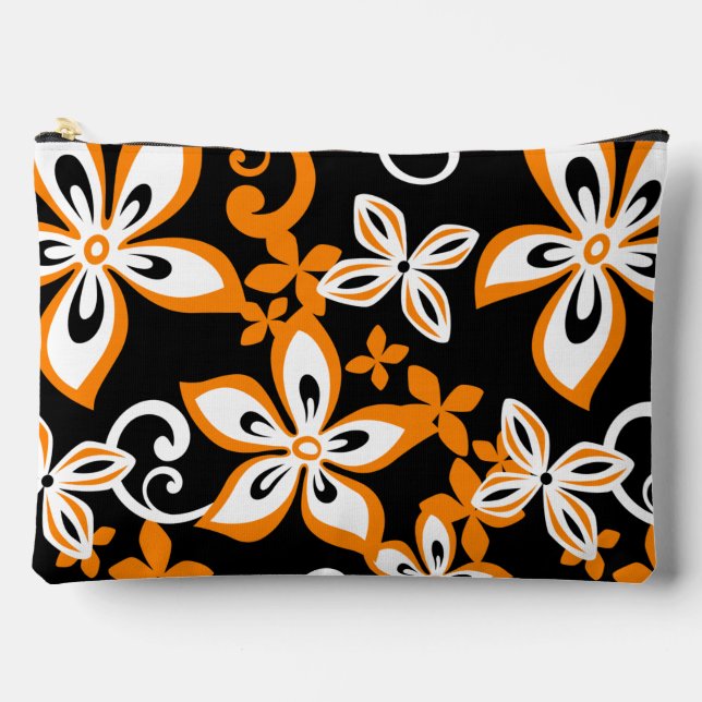 BOLSITO ACCESORIO GRANDE PATRÓN ALOHA HAWAII EN NEGRO/NARANJA (Anverso)