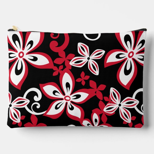 BOLSITO ACCESORIO GRANDE PATRÓN ALOHA HAWAII EN NEGRO/ROJO (Anverso)