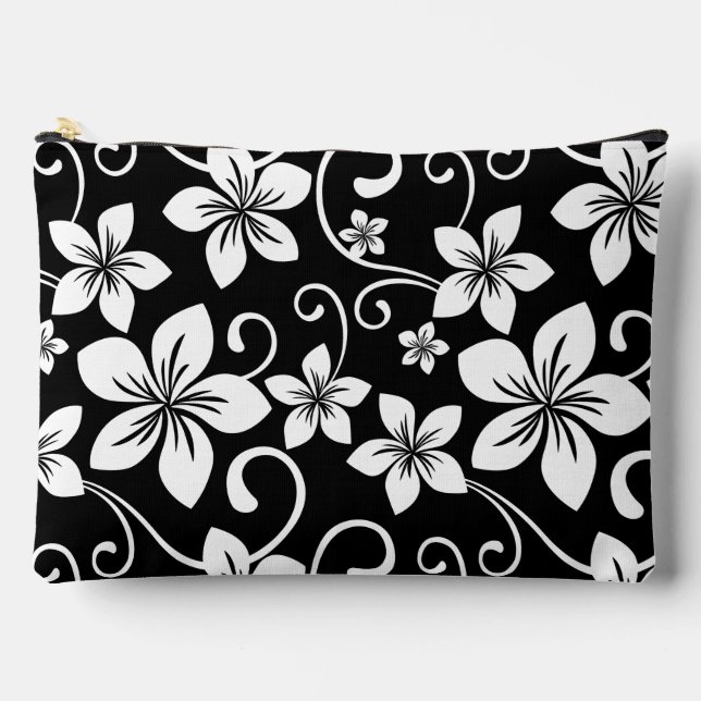 BOLSITO ACCESORIO GRANDE PATRÓN AZUL HAWAII EN NEGRO (Anverso)