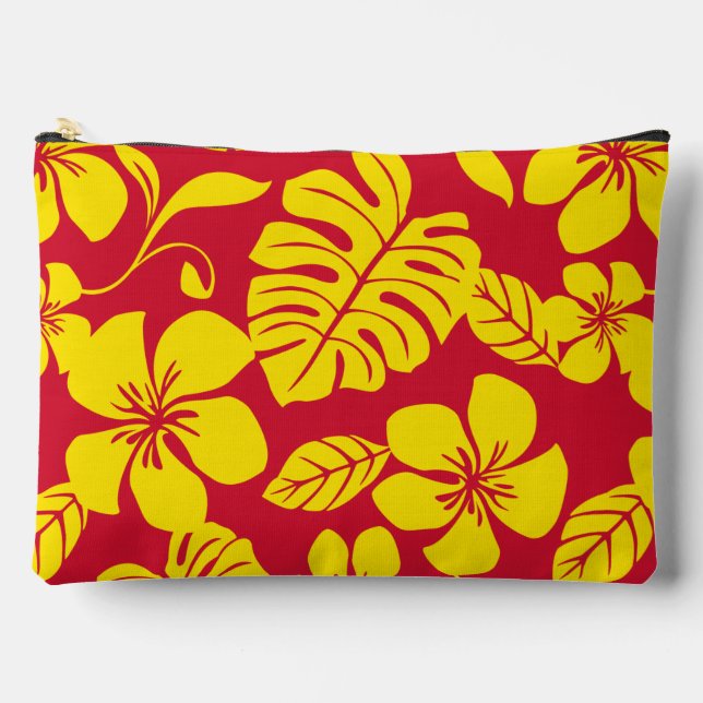 BOLSITO ACCESORIO GRANDE PATRÓN BIKINI ROJO/ORO (Anverso)