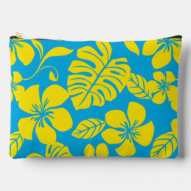 BOLSITO ACCESORIO GRANDE PATRÓN BIKINI ROSA EN AZUL/AMARILLO (Anverso)