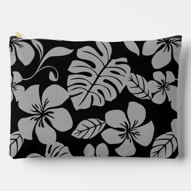 BOLSITO ACCESORIO GRANDE PATRÓN BIKINI ROSA EN NEGRO/GRIS (Anverso)