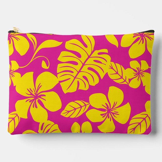 BOLSITO ACCESORIO GRANDE PATRÓN BIKINI ROSA EN ROSA CALIENTE/AMARILLO (Anverso)