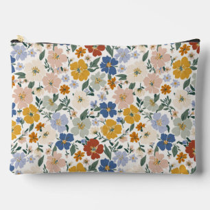 Bolsito Accesorio Grande Patrón Boho de Pradera de Flores Silvestres