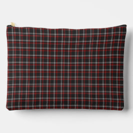 Bolsito Accesorio Grande Patrón Clásico de Cuadros Negro Burdeos