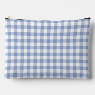 Bolsito Accesorio Grande Patrón clásico de gingham azul claro con estampado