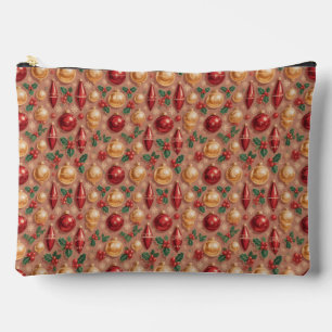 Bolsito Accesorio Grande Patrón continuo de adornos navideños vintage