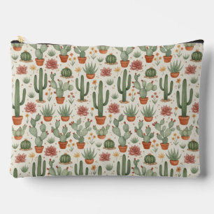 Bolsito Accesorio Grande Patrón continuo de cactus suculentos del desierto