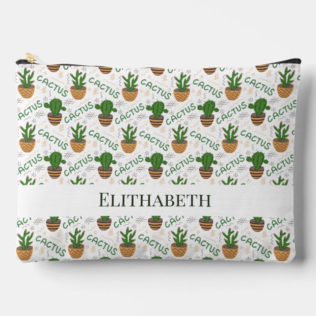 Bolsito Accesorio Grande Patrón de Cactus salvaje (Anverso)