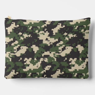 Bolsito Accesorio Grande Patrón de Camuflaje Digital Verde