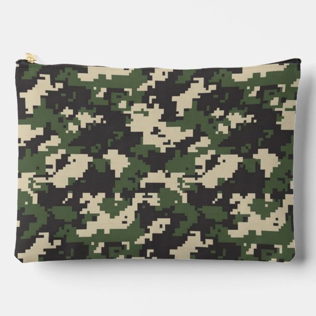 Bolsito Accesorio Grande Patrón de Camuflaje Digital Verde (Anverso)