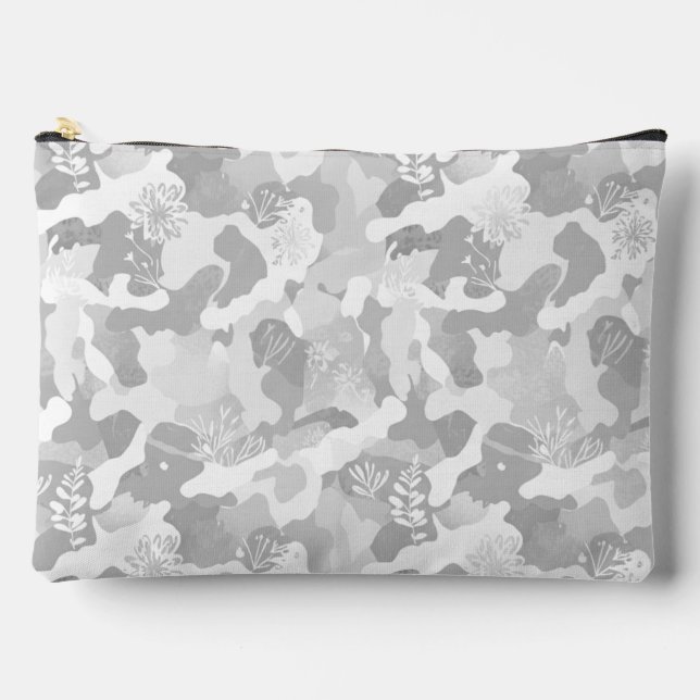 Bolsito Accesorio Grande Patrón de camuflaje gris blanco (Anverso)
