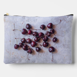 Bolsito Accesorio Grande Patrón de Cerezas Rojas Frescas