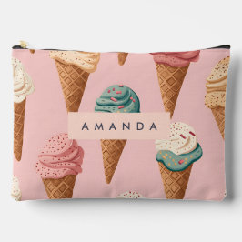 Bolsito Accesorio Grande Patrón de cono de helado retro vintage personaliza