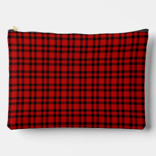Bolsito Accesorio Grande Patrón de Cuadro Escocés Rojo Negro Grande