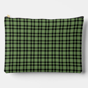 Bolsito Accesorio Grande Patrón de Cuadro Verde Negro Grande