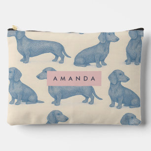 Bolsito Accesorio Grande Patrón de Dachshund Encantador y Elegante Personal