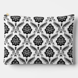 Bolsito Accesorio Grande Patrón de damasco rococó gris negro blanco