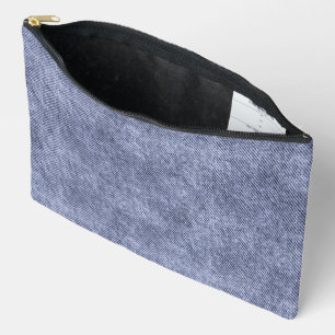 Bolsito Accesorio Grande Patrón de Denim Azul Grises