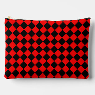 Bolsito Accesorio Grande Patrón de diamante de cuadros rojos y negros grand