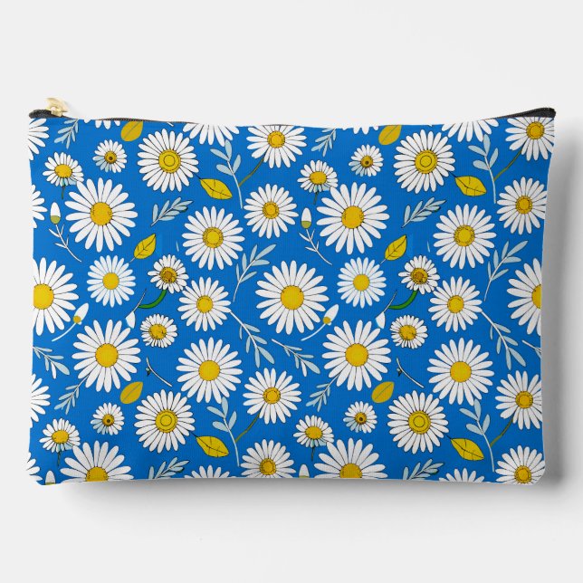 Bolsito Accesorio Grande patrón de flores de margarita (Anverso)