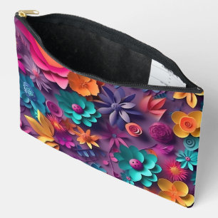 Bolsito Accesorio Grande Patrón de flores de primavera coloridas