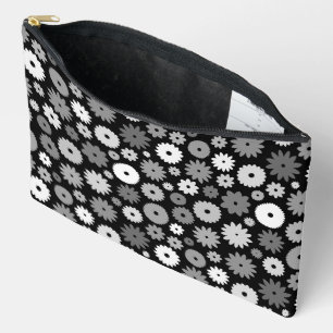 Bolsito Accesorio Grande Patrón de flores monocromáticas