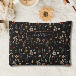 Bolsito Accesorio Grande Patrón de flores silvestres florales bonitas acuar
