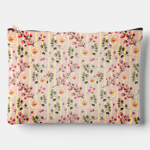Bolsito Accesorio Grande Patrón de franja floral rosa suave