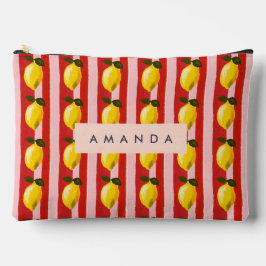 Bolsito Accesorio Grande Patrón de franja limón personalizado Lemones amari