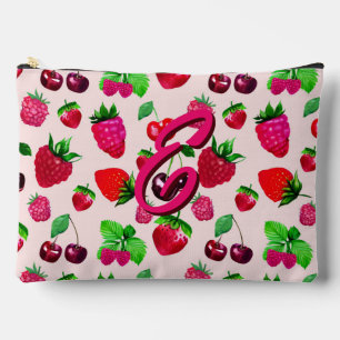 Bolsito Accesorio Grande Patrón de Fruta de Fresa Adorable con Nombre Perso