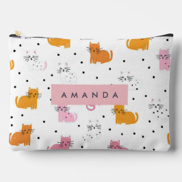 Bolsito Accesorio Grande Patrón de gato juguetón personalizado con puntos d