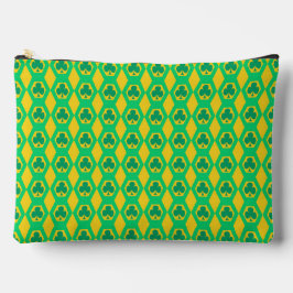 Bolsito Accesorio Grande Patrón de Hexágono Amarillo Verde Clover Grande