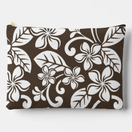 BOLSITO ACCESORIO GRANDE PATRÓN DE LA ISLA PLUMERIA EN COFFEE BROWN
