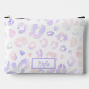 Bolsito Accesorio Grande Patrón de leopardo blanco metálico