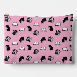 Bolsito Accesorio Grande Patrón de libro bibliophile moderno rosa