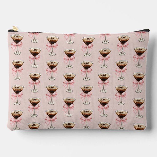 Bolsito Accesorio Grande Patrón de Martini de Espresso Rosa (Anverso)
