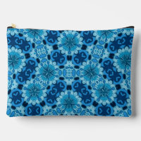 Patrón de mosaico chino con flor azul índigo
