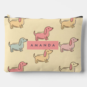 Bolsito Accesorio Grande Patrón de perro de Dachshund Adorable Personalizad