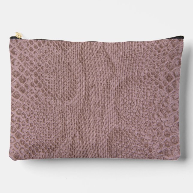 Bolsito Accesorio Grande Patrón de piel de serpiente falsa rosa (Anverso)