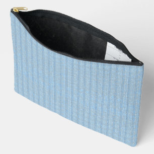Bolsito Accesorio Grande Patrón de punto Jersey a rayas en azul bebé