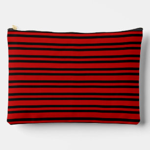 Bolsito Accesorio Grande Patrón de rayas rojas y negras grande