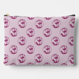 Bolsito Accesorio Grande Patrón de silueta de swing magenta sobre lavanda