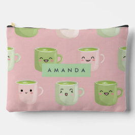 Bolsito Accesorio Grande Patrón de té Pastel Kawaii Matcha personalizado